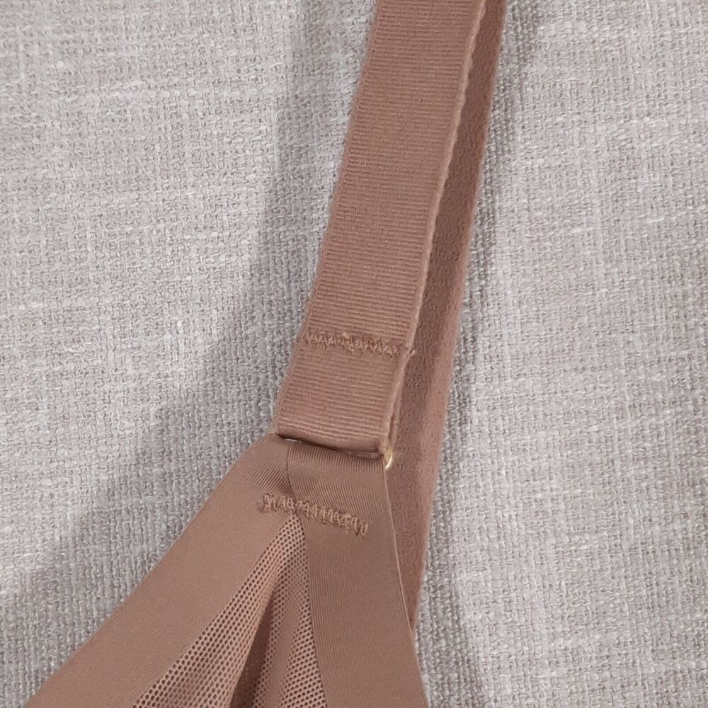 CUUP The Plunge Bra Size 32H NWOT Sheer Mesh Taupe Gold Hardware Triple Hook/Eye - Picture 9 of 14